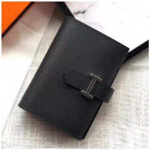 Hermes Bearn Mini Wallet In Black Epsom Leather