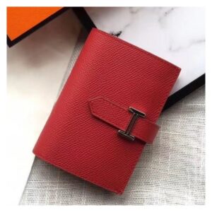 Hermes Bearn Mini Wallet In Red Epsom Leather