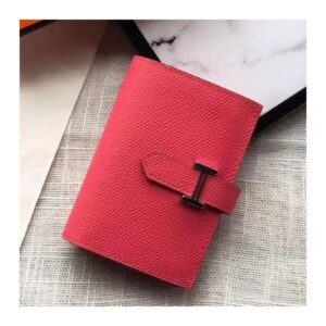 Hermes Bearn Mini Wallet In Rose Lipstick Epsom Leather