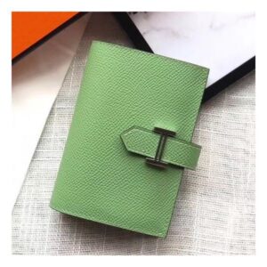 Hermes Bearn Mini Wallet In Vert Criquet Epsom Leather